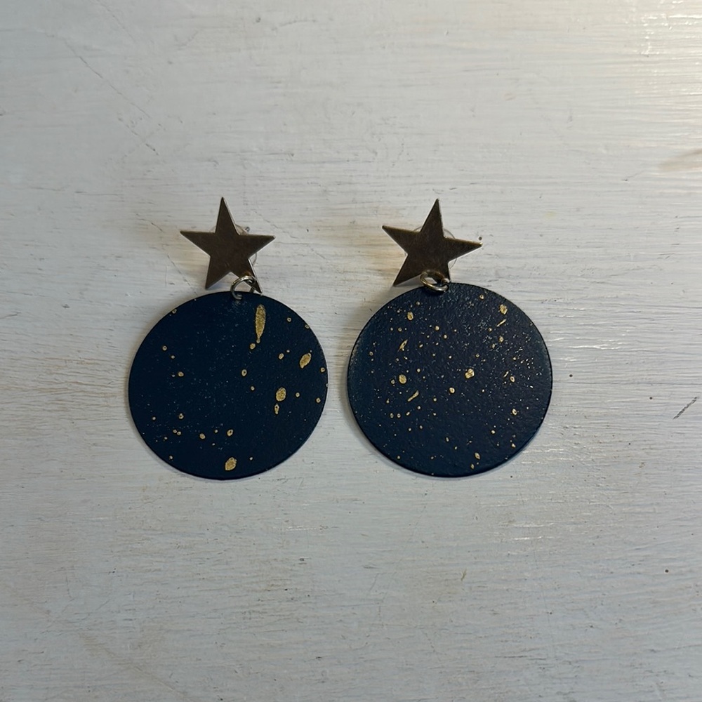 Star and Circle Dangle Earrings